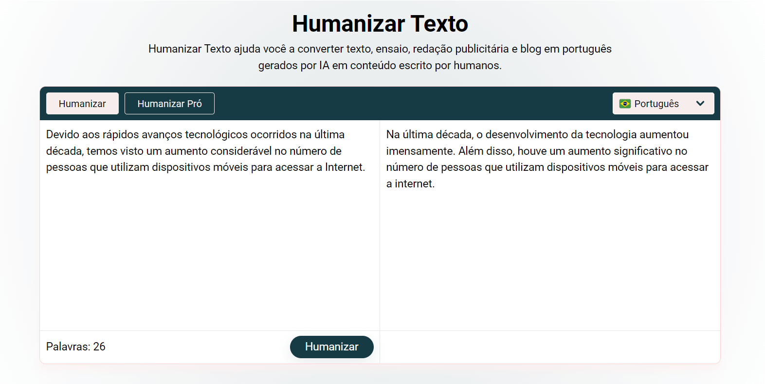 quebrando frases longas e complexas com humanizar texto