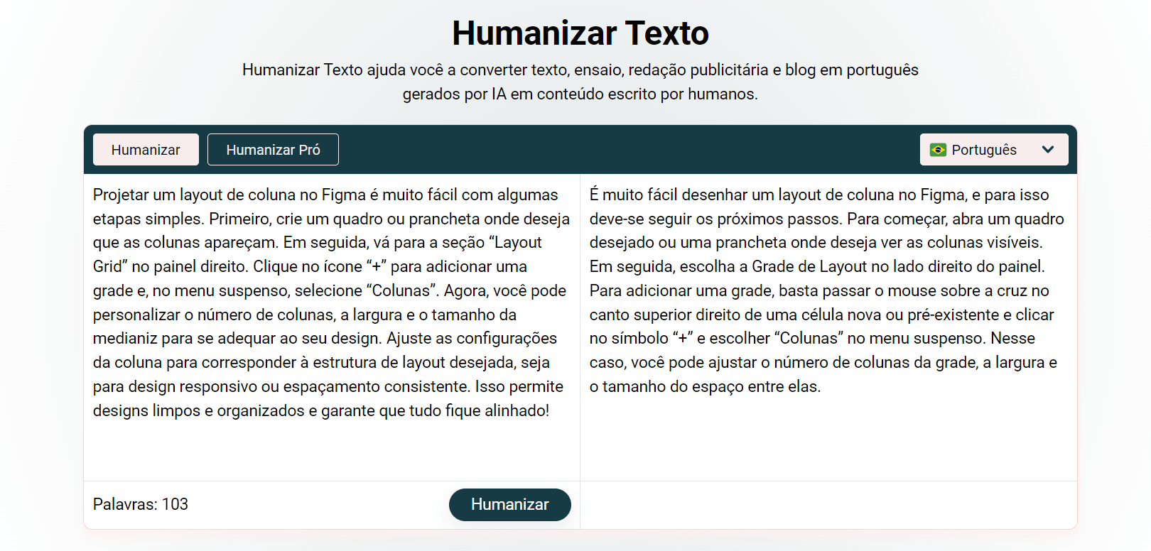 Resultados por humanizar texto